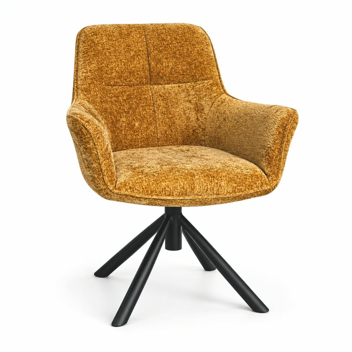 Fauteuil de table pivotant tissu moutarde (lot de 2) IENA moutarde, PIER IMPORT