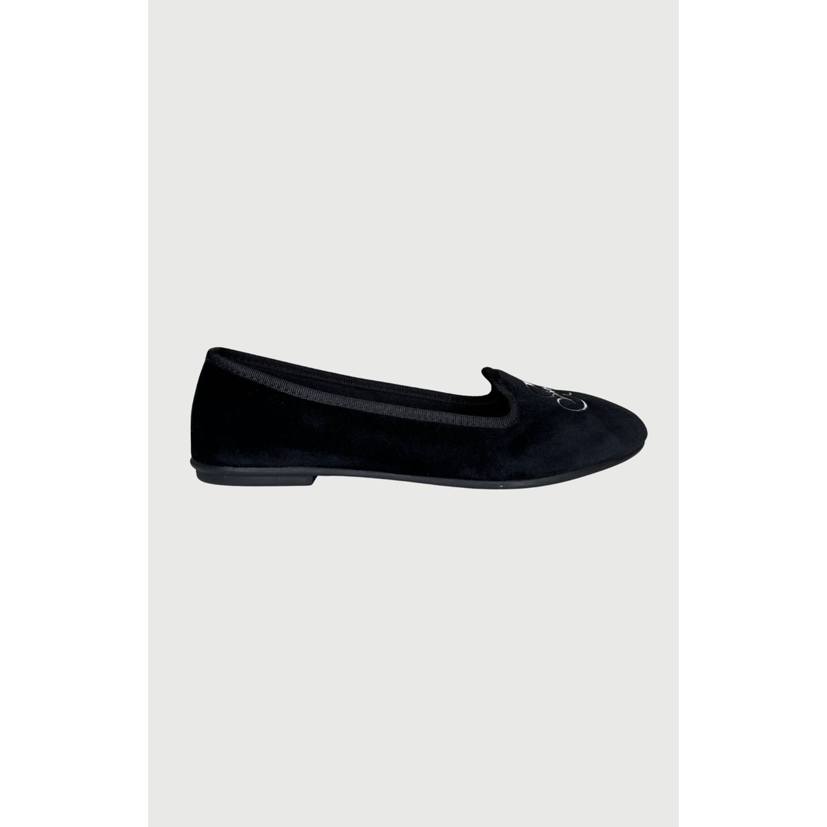 Chaussons ballerine en velours noir noir, ARTHUR