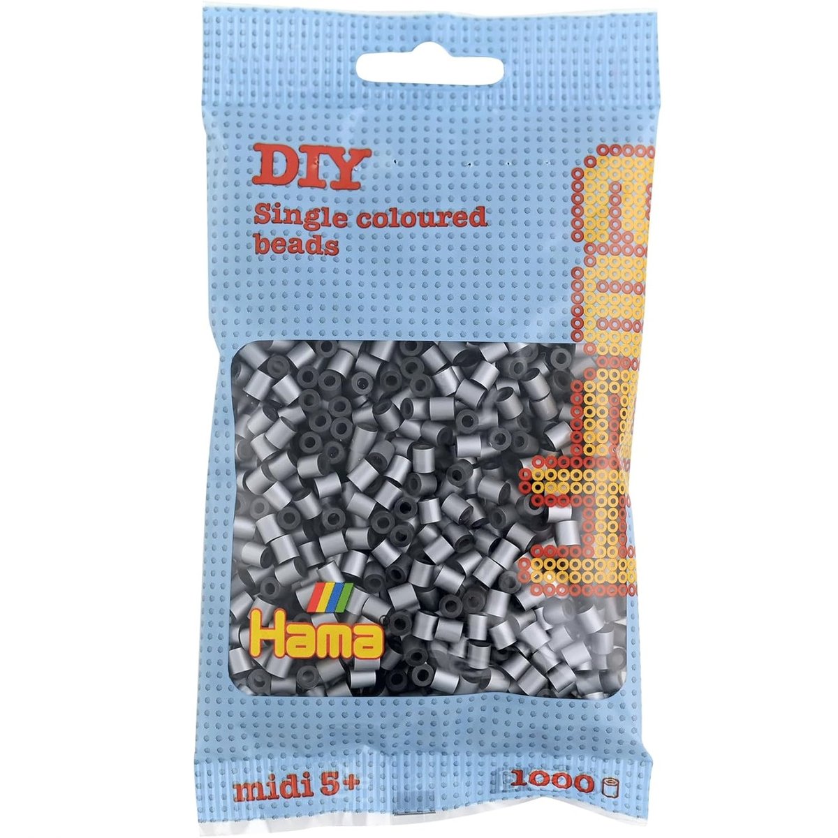 Sachet 1000 perles plastique Midi argent beige, HAMA