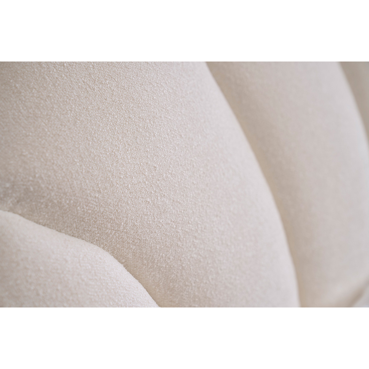 Lit 2 places 160x200 en tissu effet laine bouclée ARIELLE blanc, MILIBOO