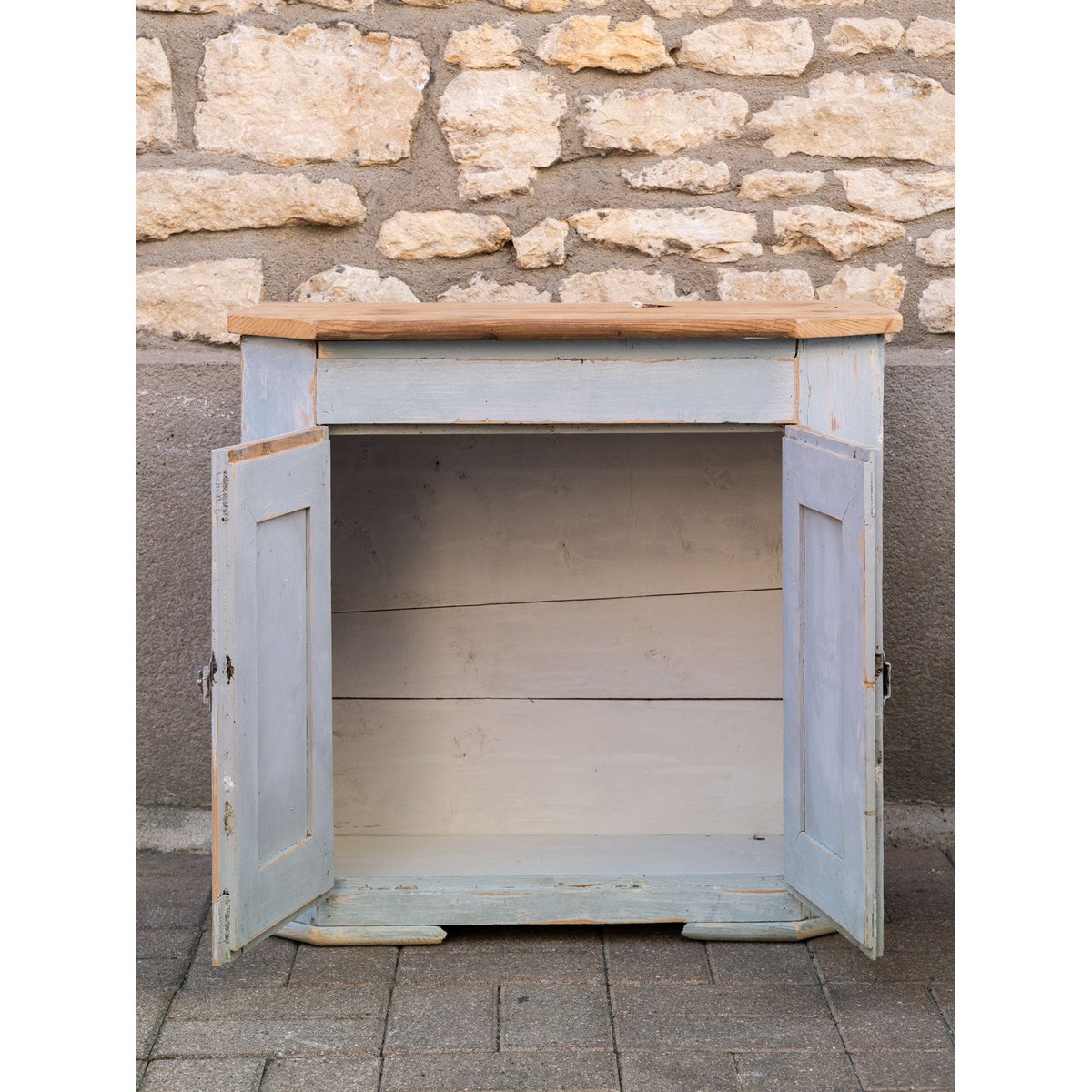 Confiturier en bois patiné bleu Gilbert N°1823 - Bon état bois clair, DEBONGOUT