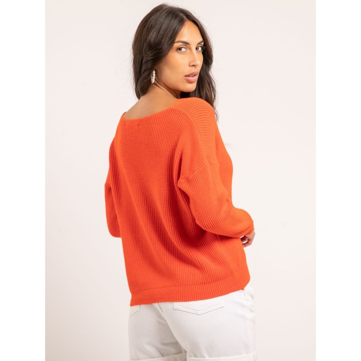 Pull Col V Kyleena orange, DONA LISA