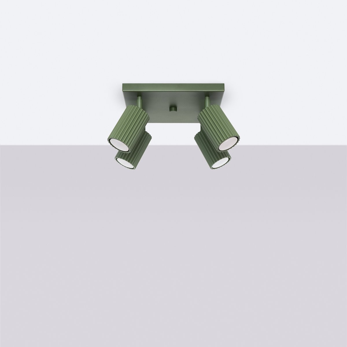 Plafonnier Aluminium Vert Olive GU10 4 Karbon vert, EDEN