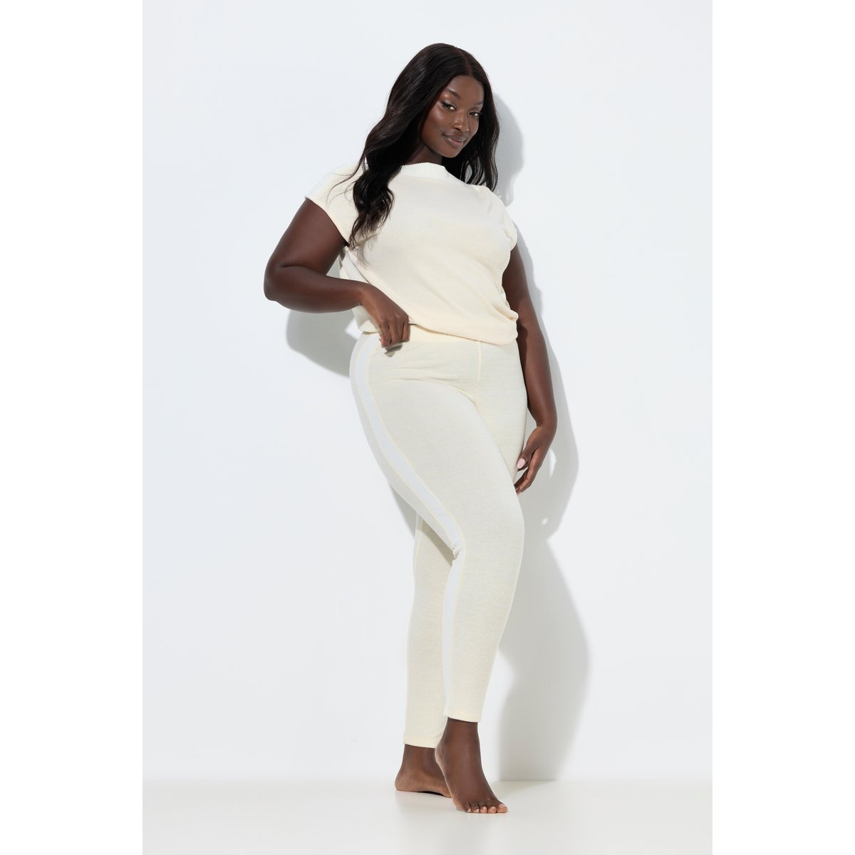 Legging loungewear, rayures latérales pop corn, ULLA POPKEN