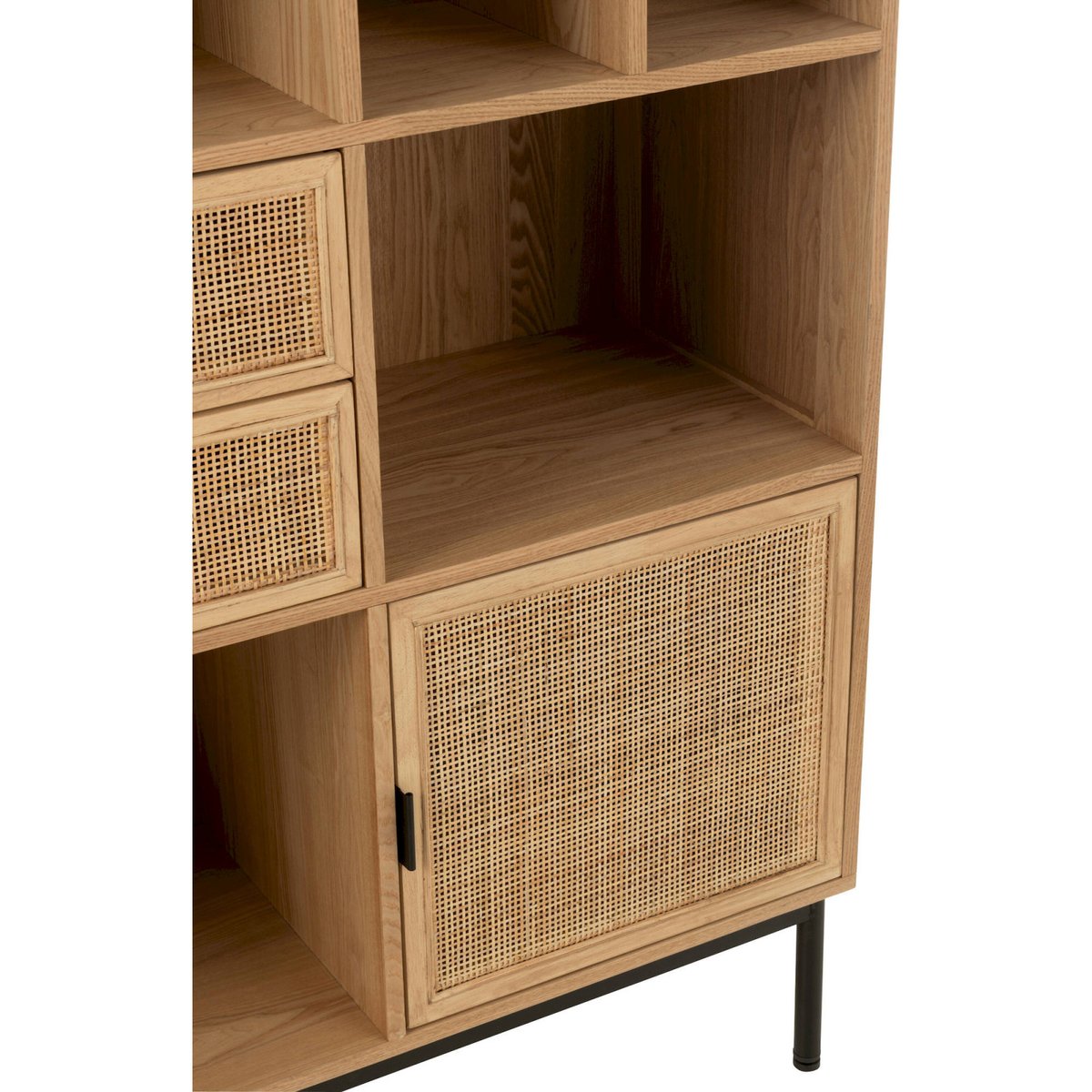 Armoire en bois et métal style contemporain bois naturel et métal noir, RECOLLECTION