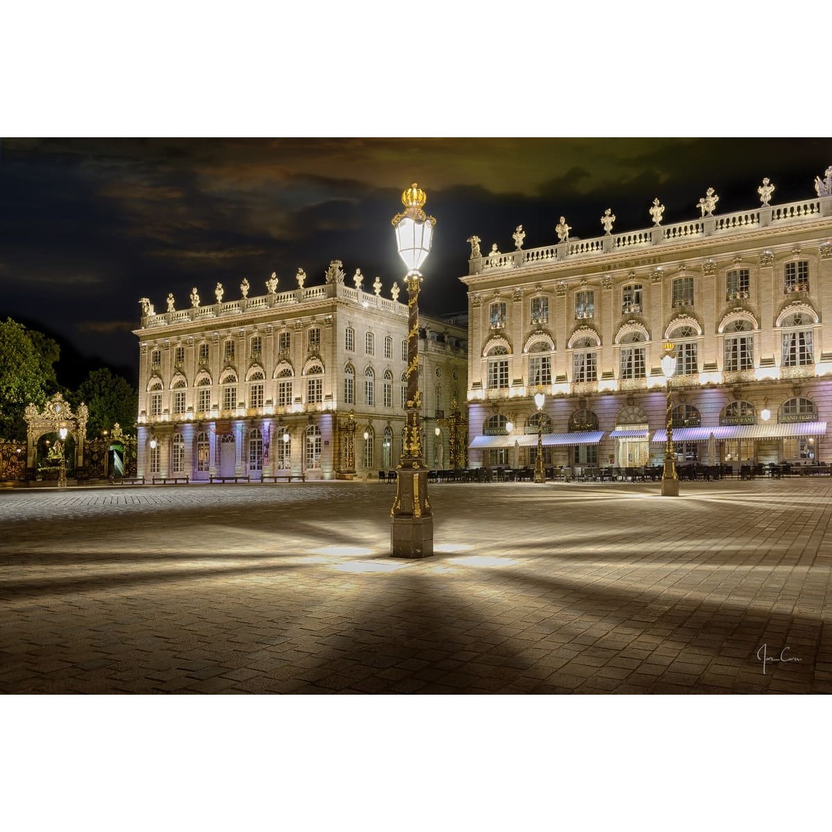 Tableau Mural Place Stanislas De Nuit CONTEMPORAIN URBAIN tableaux sur toile-jaune, CEANOTHE