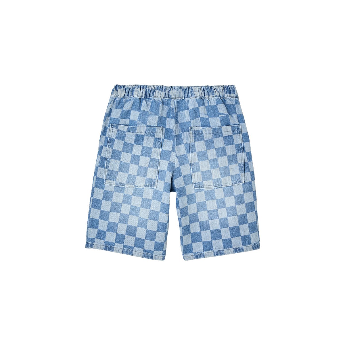Bermuda motif damier forme loose denim bleached, JONEN