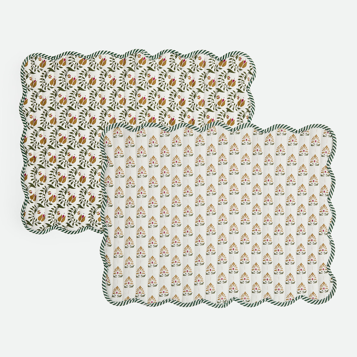 Set of 2 Sivali Cotton Reversible Placemats print/ecru background, LA REDOUTE INTERIEURS