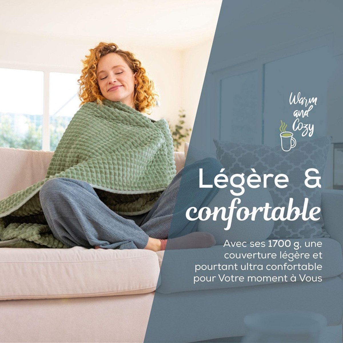 Couverture Chauffante - HD 72 Waffle Verte couleur unique, BEURER