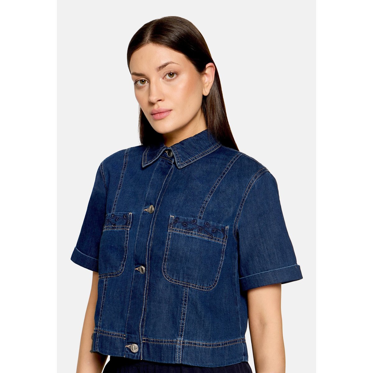 Veste en jean à col dark blue denim, BETTY BARCLAY