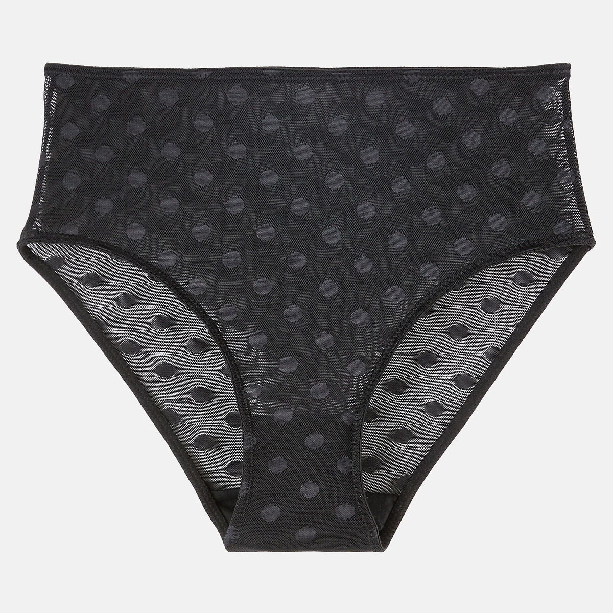 Polka Dot Detailed Tulle High Waist Briefs black, LA REDOUTE COLLECTIONS