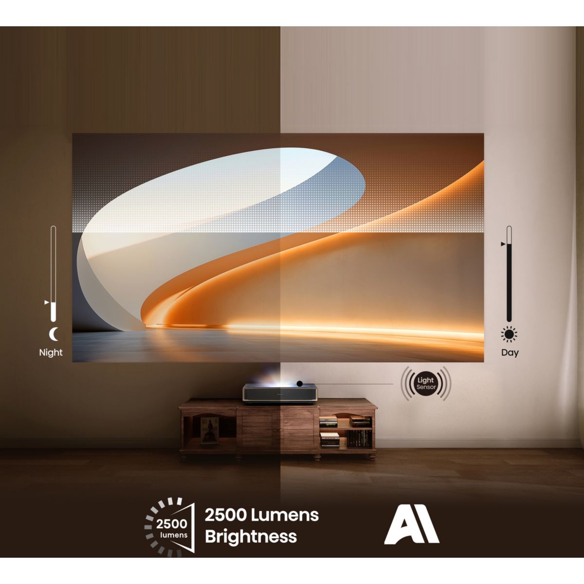 Vidéoprojecteur home cinéma PT1 4K, ultra courte focale, tri-laser, IMAX Enhanced, Dolby Vision noir, HISENSE