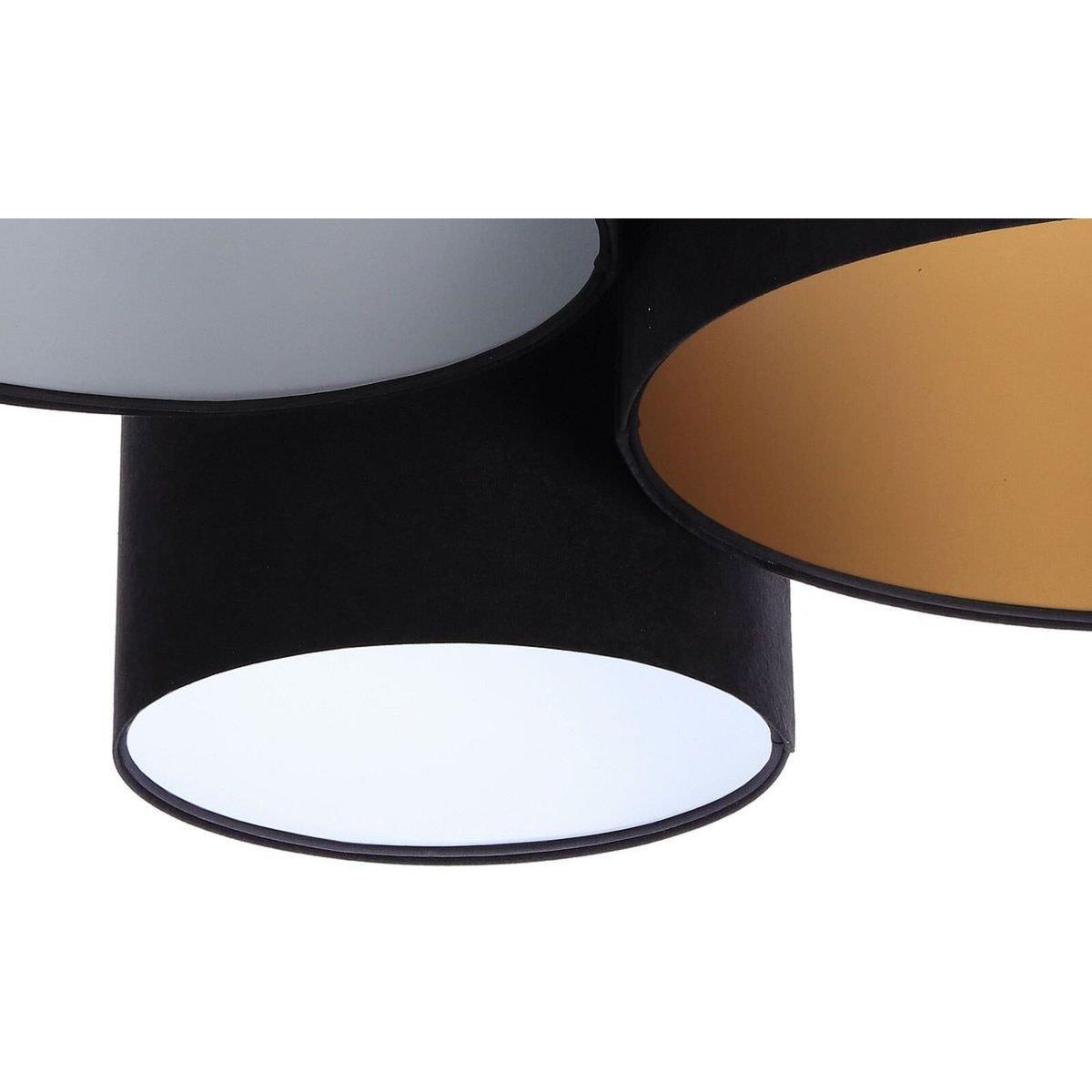 Plafonnier en tissu, TRIO noir, noir, blanc, argent, or, BPS KONCEPT
