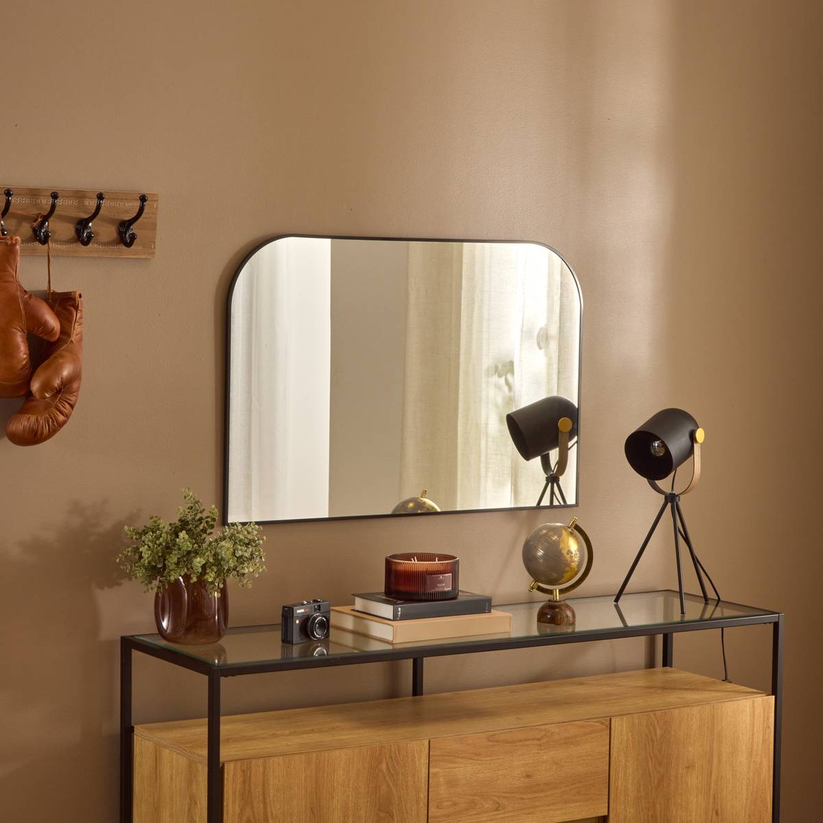 Miroir rectangulaire ALICE noir, ATMOSPHERA