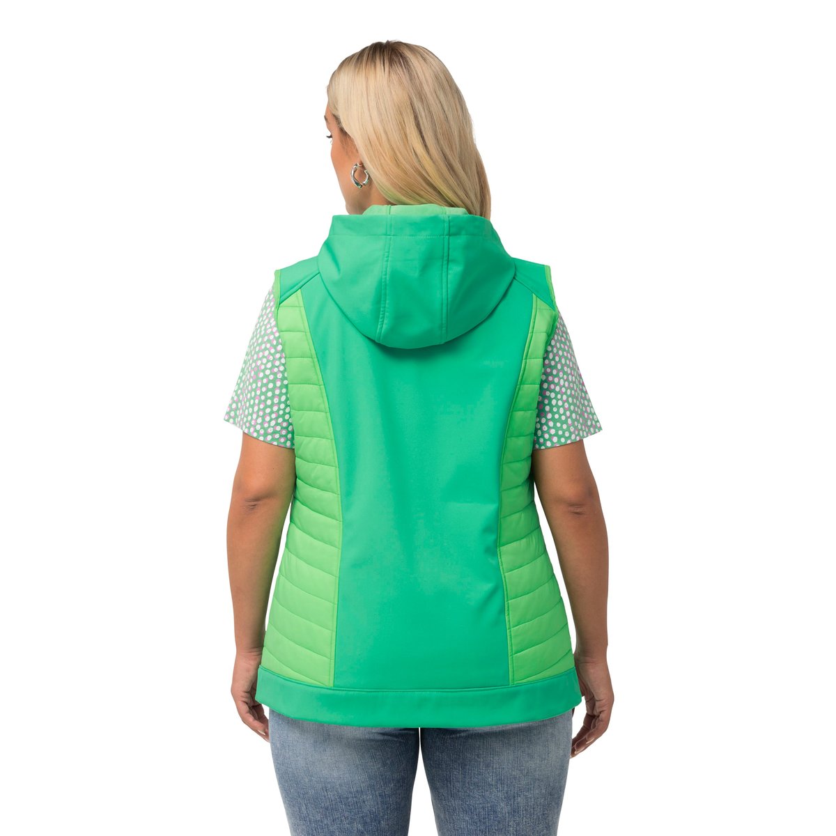 Gilet à capuche hybride HYPRAR, imperméable vert printanier, ULLA POPKEN