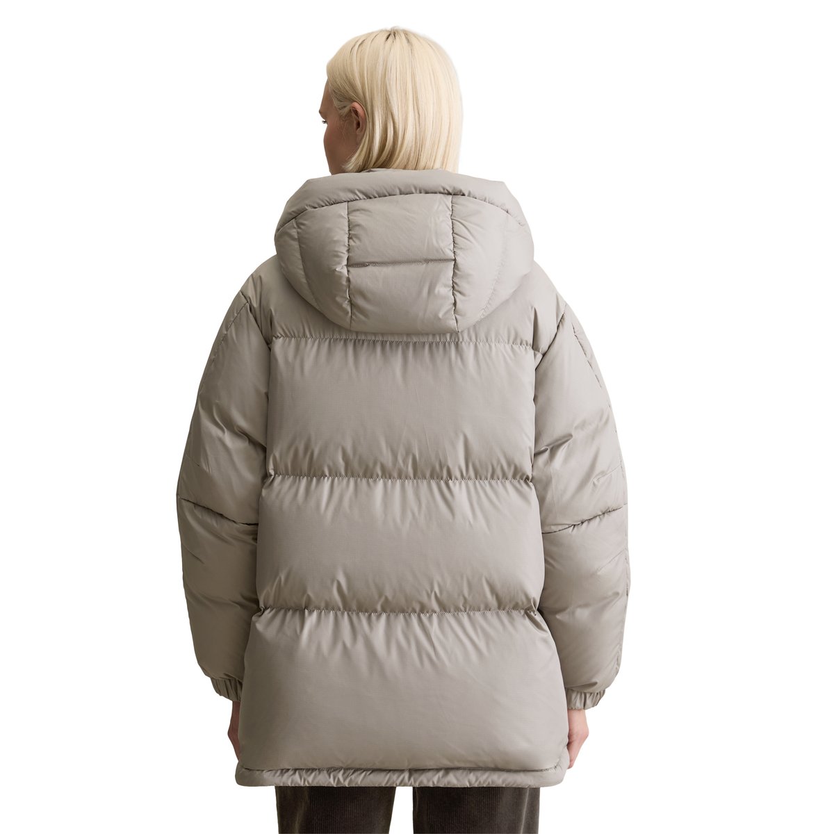 Veste bouffante en duvet oversize en polyester ripstop recyclé gris, MARC O’POLO DENIM