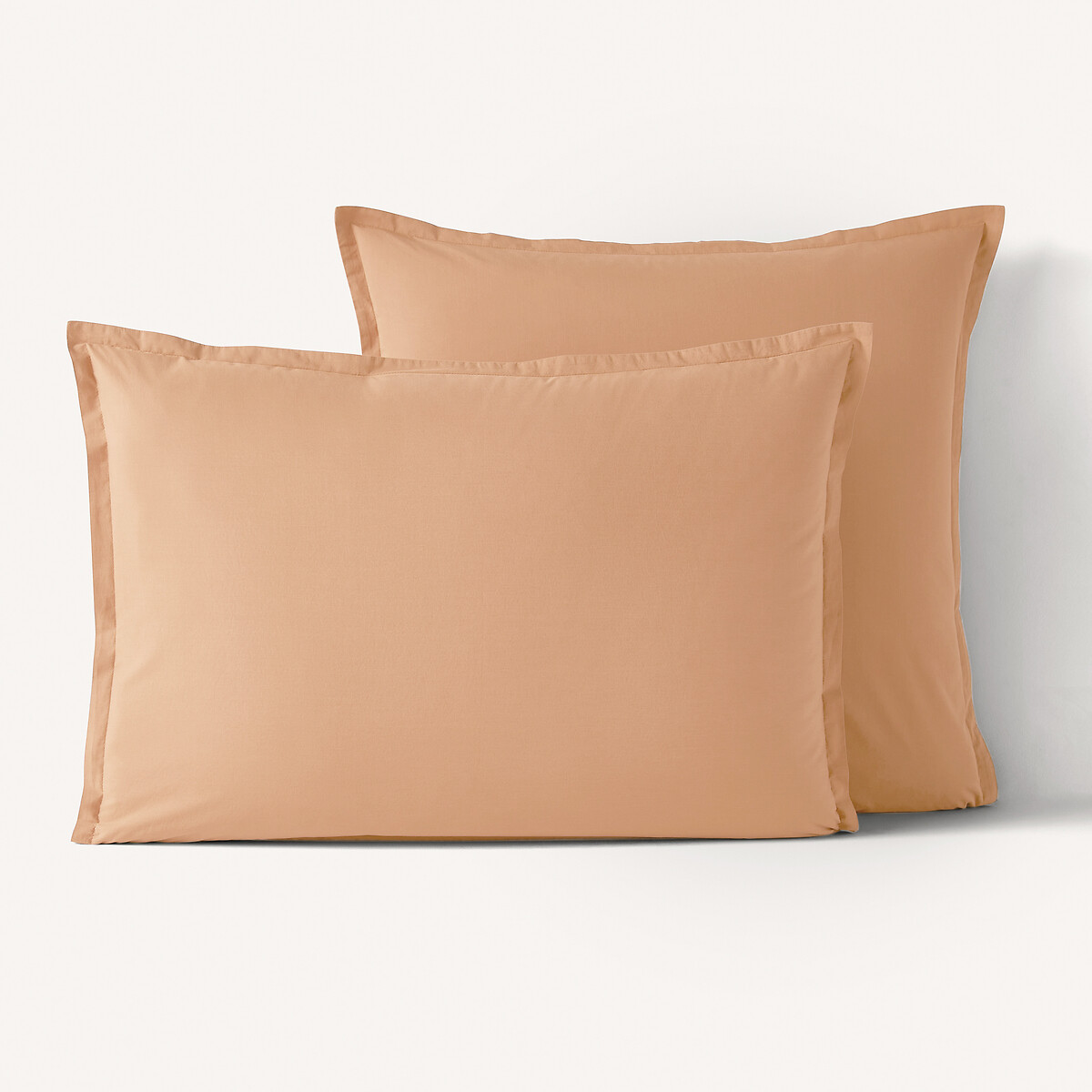 Taie d'oreiller en percale de coton lavé 120 fils, SABBAL pêche givrée, AM.PM