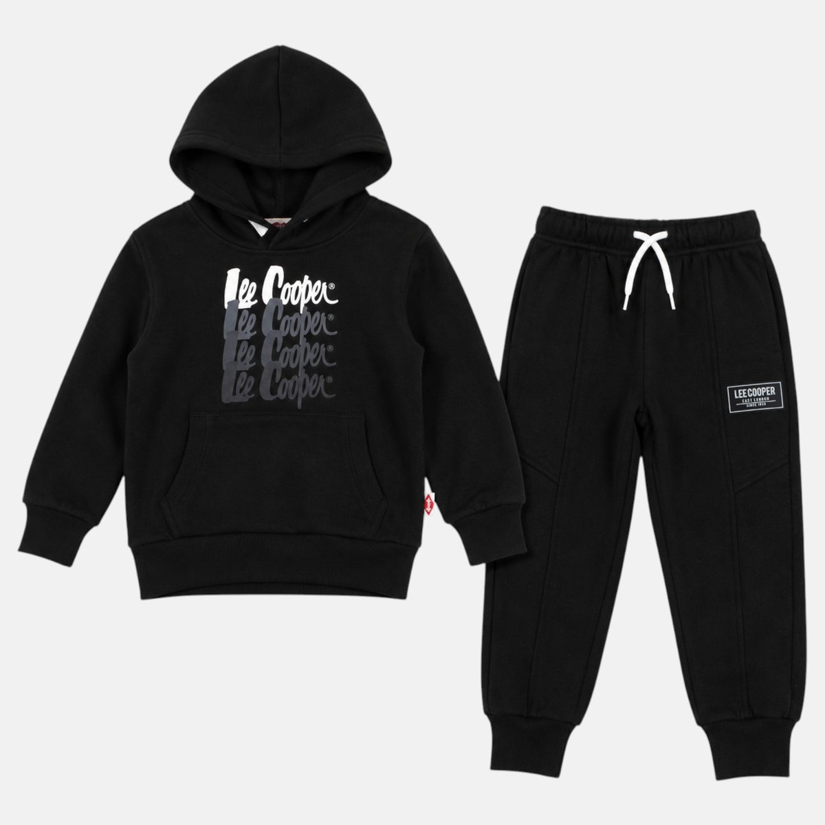 Ensemble sweat à capuche et pantalon de jogging cargo, poche kangourou CREW noir, LEE COOPER