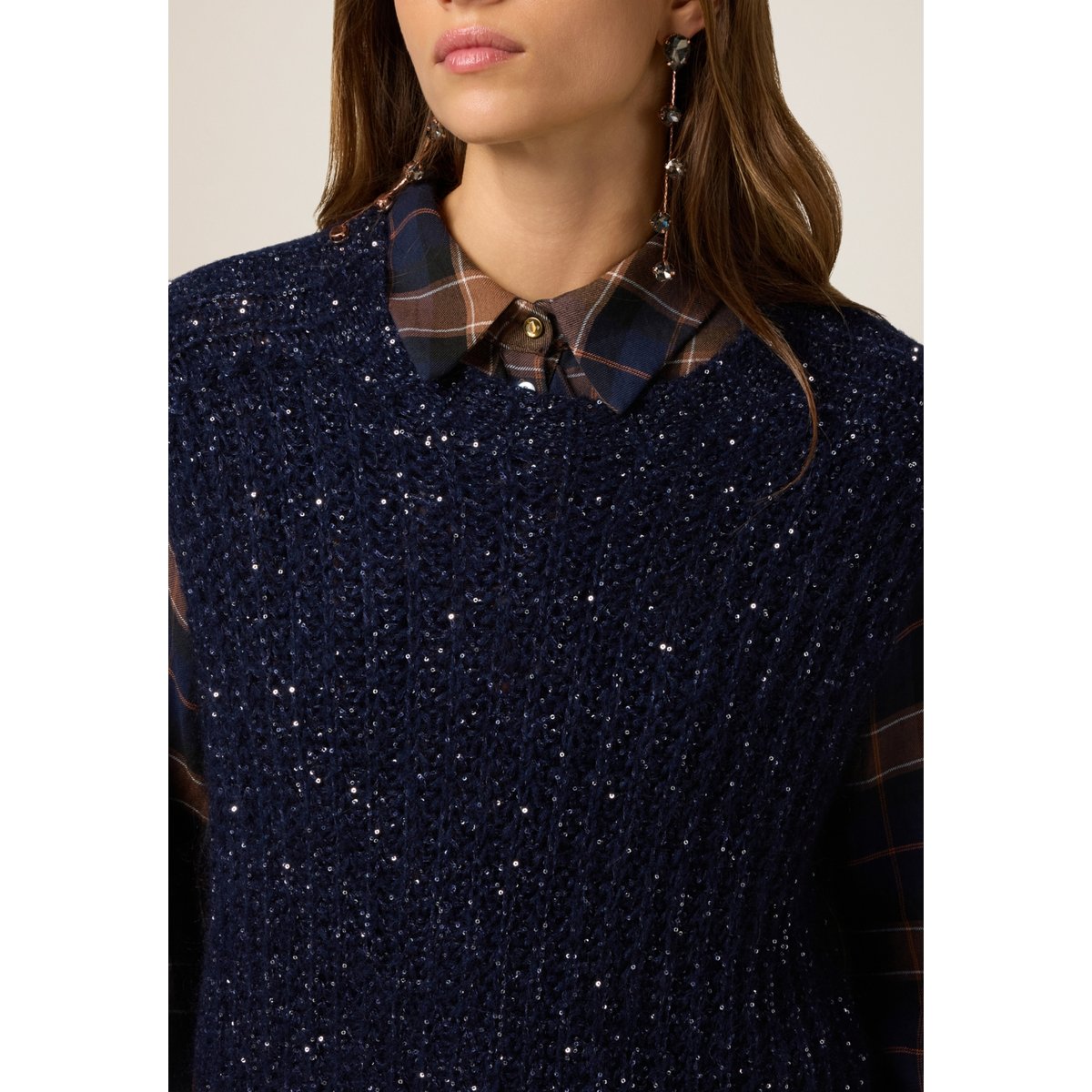 Gilet à paillettes bleu, OLTRE