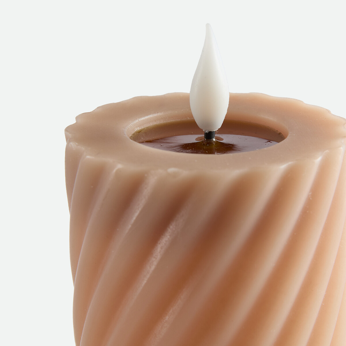 Bougie LED torsadée, en cire, hauteur 16 cm, CASPAR moka, LA REDOUTE INTERIEURS