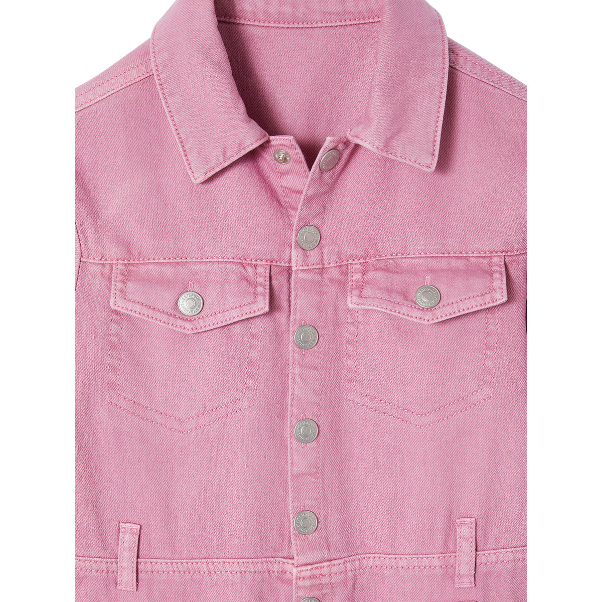 Combinaison longue en toile garment dyed vieux rose, VERTBAUDET
