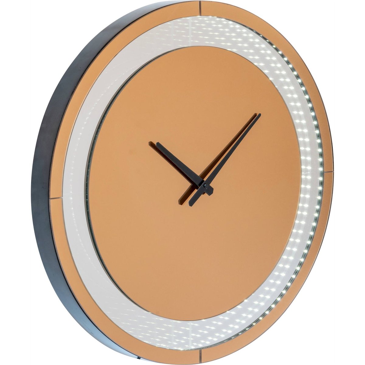 Horloge murale LED miroir effet infini brun chaud, RECOLLECTION