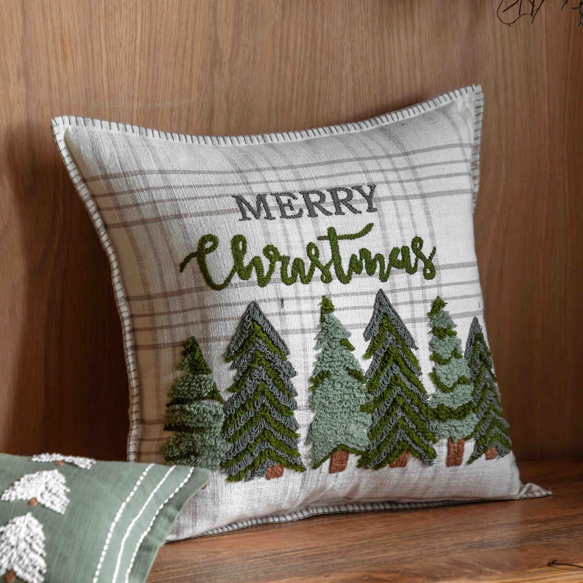 Woodland Merry Christmas Trees Cushion natural, ÉDITÉ