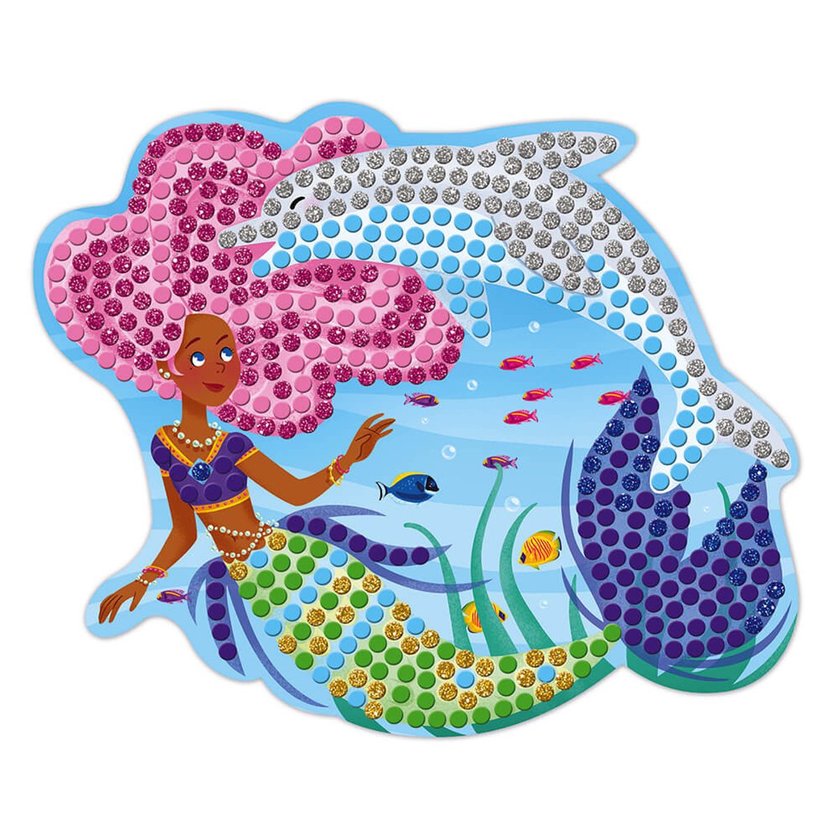 Kit Créatif - Mosaïques Dauphins Et Sirènes bleu, JANOD