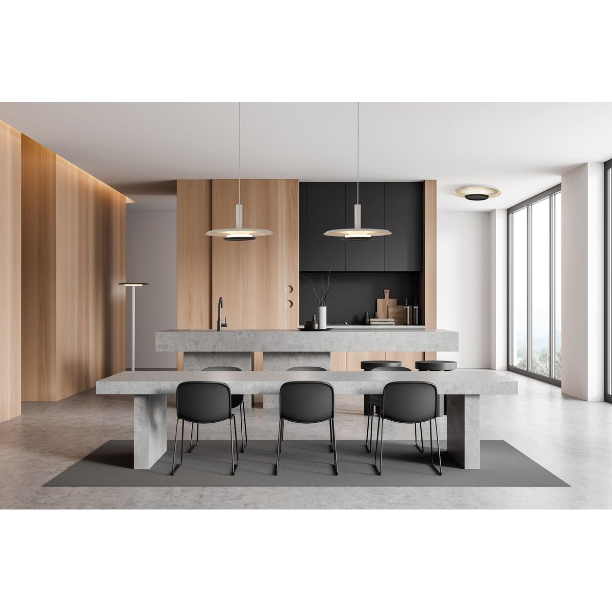 Lampadaire design en métal, TINA noir, MANTRA