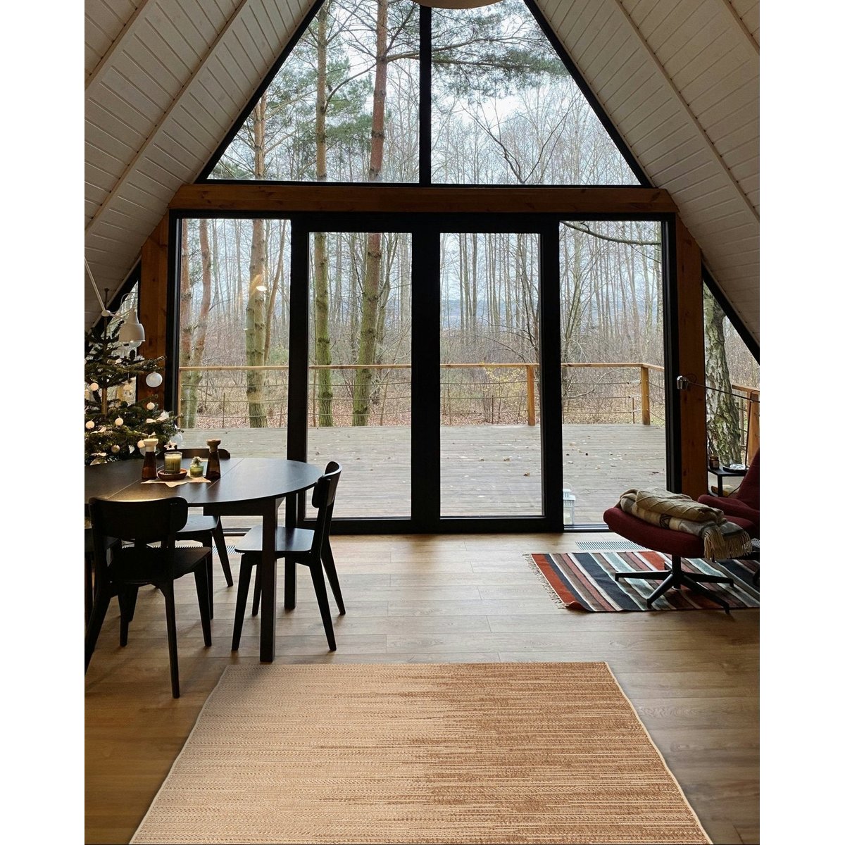 Tapis intérieur extérieur de style ethnique KUBA brun naturel, AFK LIVING