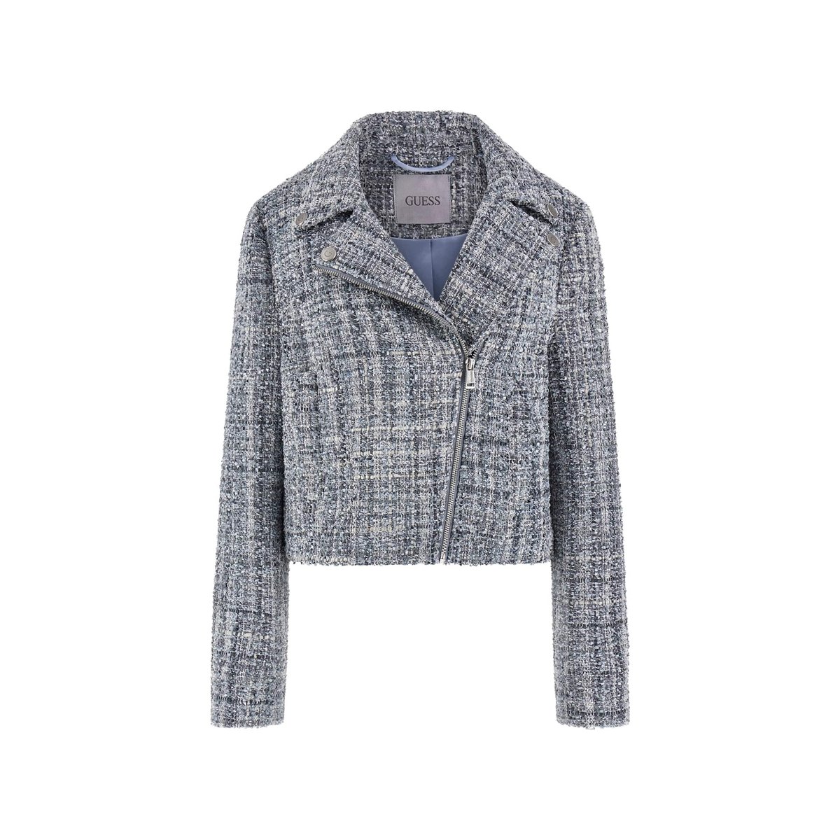 Blouson Motard Tweed gris multi, GUESS