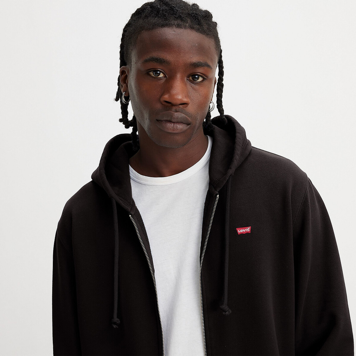 Sudadera con capucha y cremallera, cuello redondo negro, LEVI'S