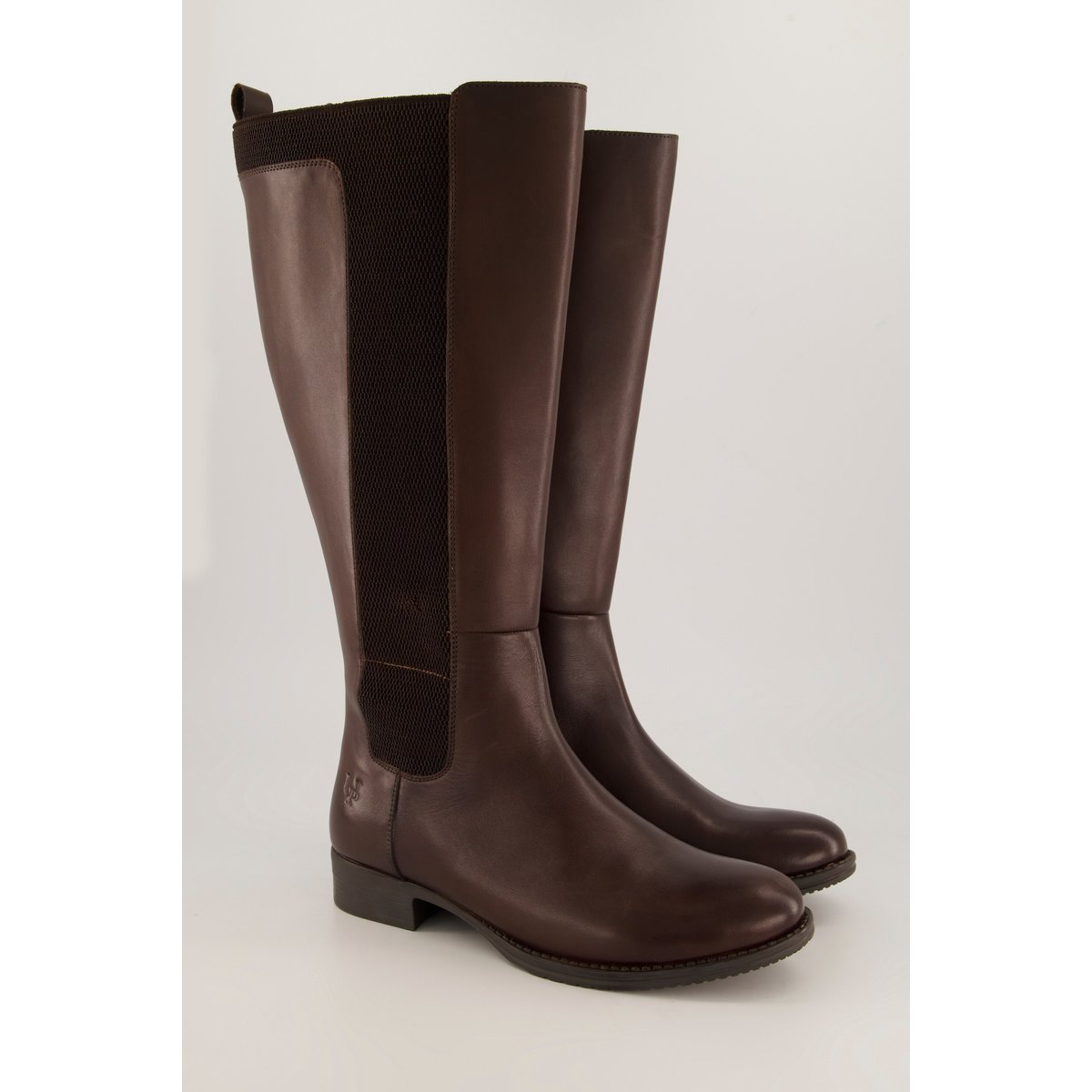Bottes en cuir tige XL , pied large expresso, ULLA POPKEN