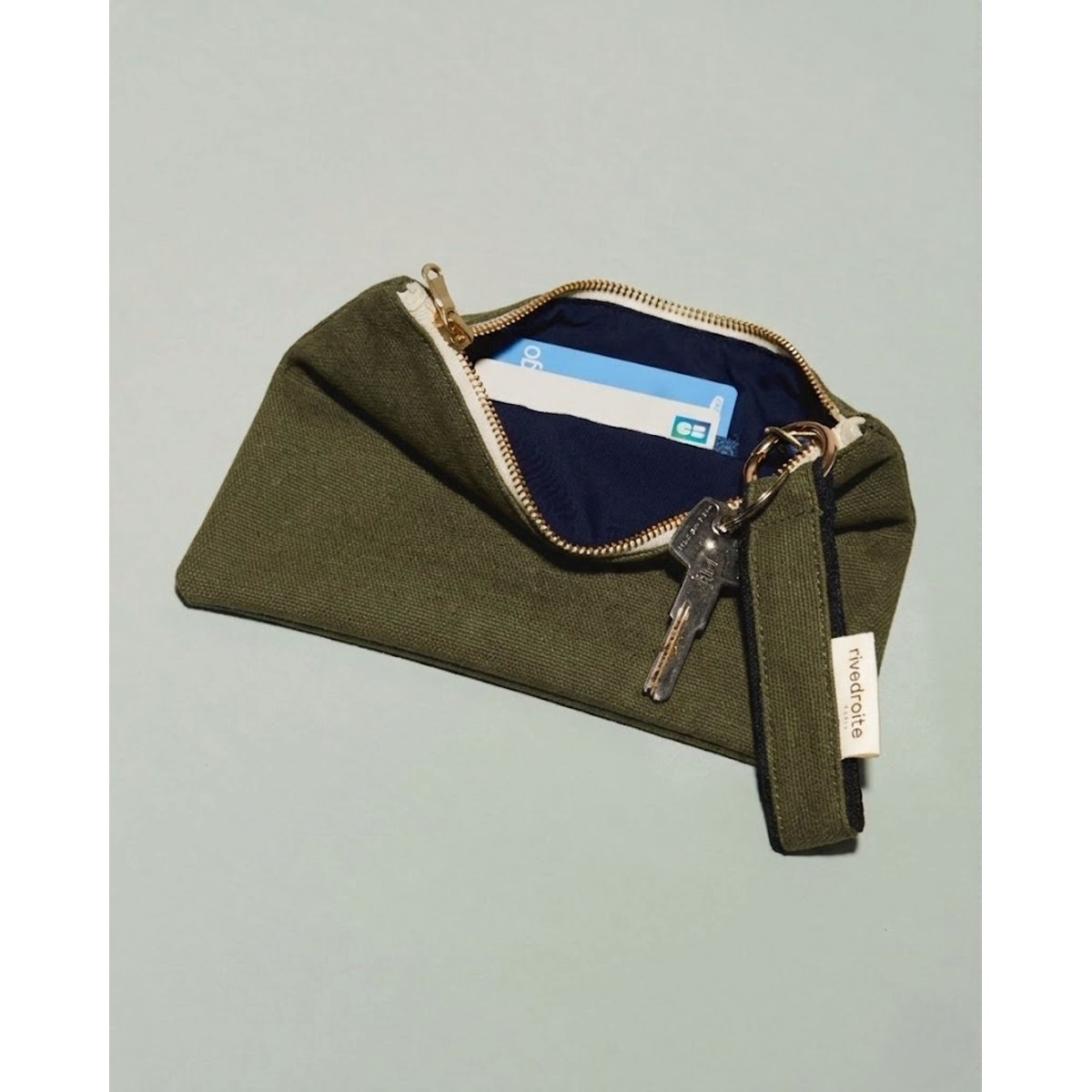 Pochette porte-cartes CAPUCINE kaki, RIVEDROITE