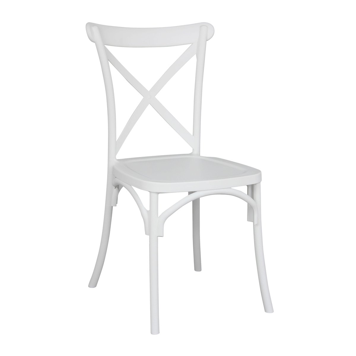 Chaise de terrasse en plastique, DUBLIN blanc, OVIALA