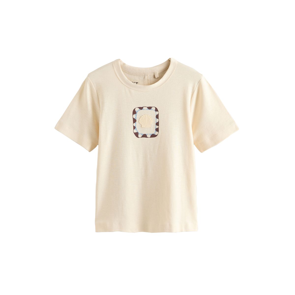 T-shirt ras du cou à motif coquillage écru, NEXT