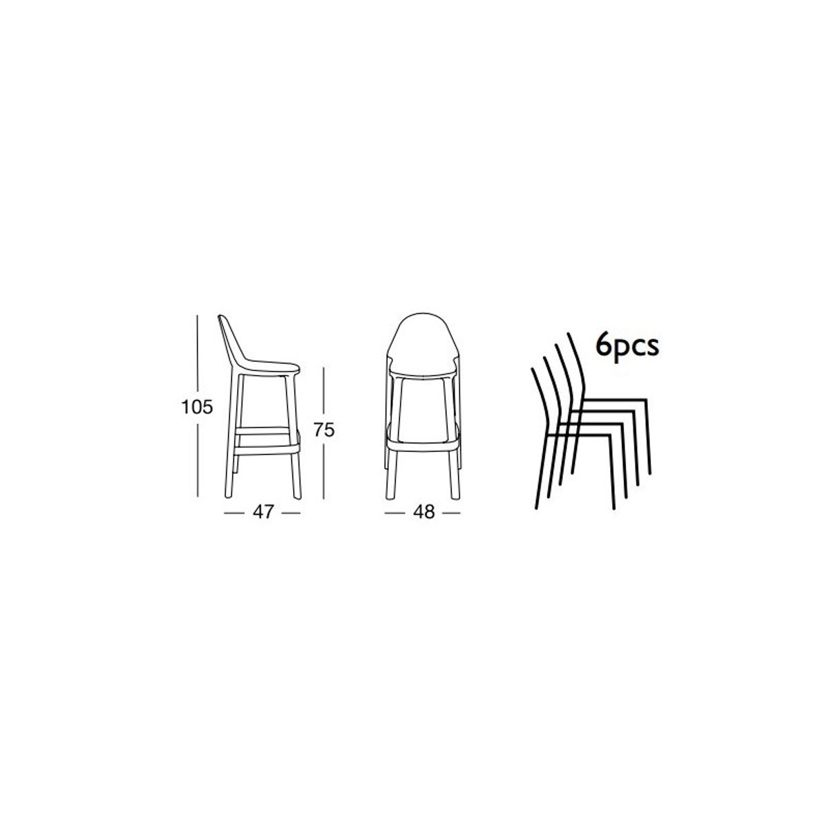 Tabouret design, PIU gris, SCAB DESIGN