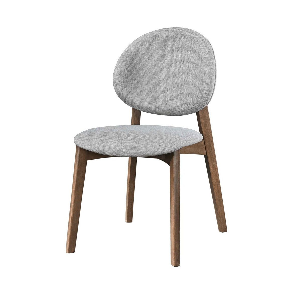 Chaise repas tissu  pied noyer gris clair, ZAGO