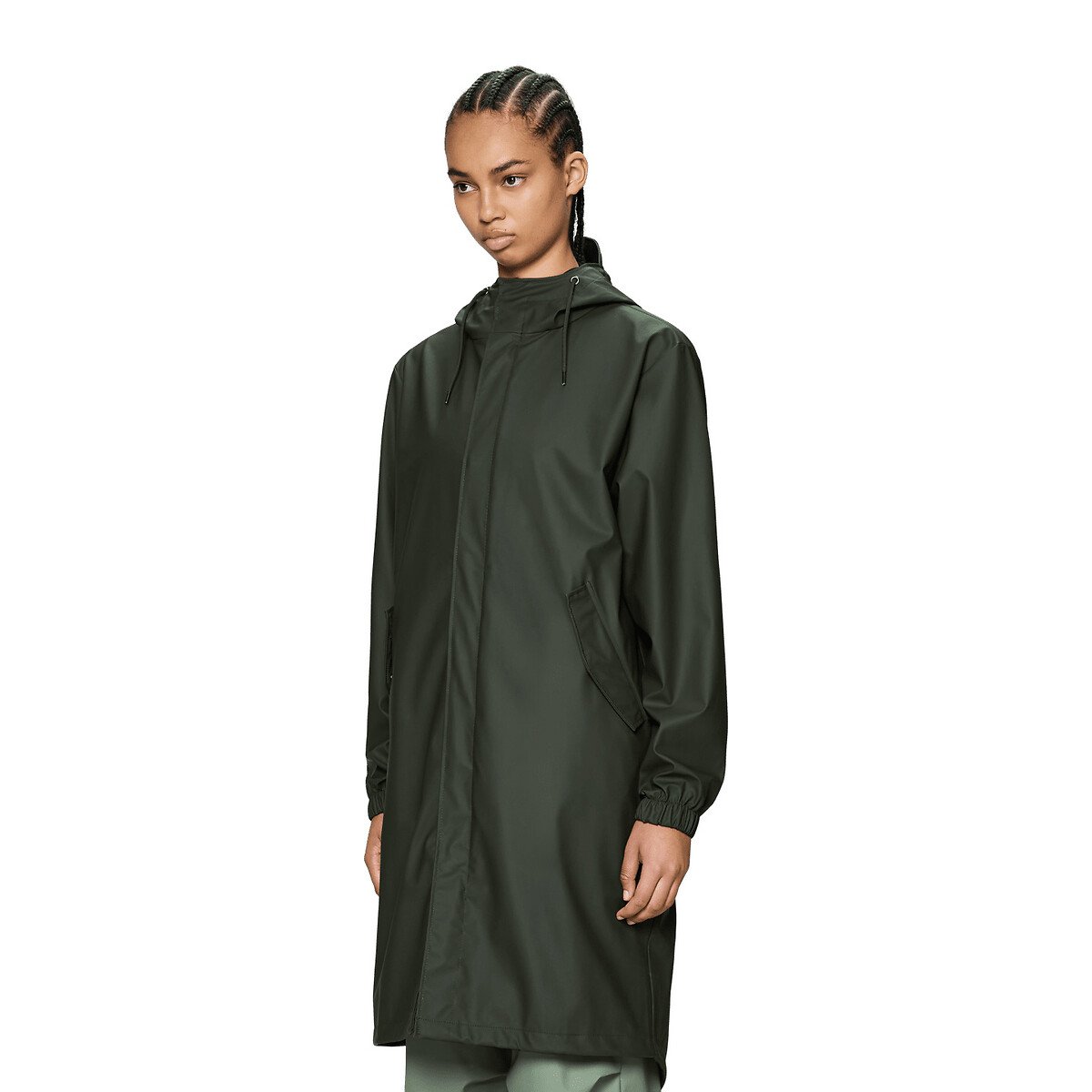 Parka imperméable à capuche unisexe, FISHTAIL kaki, RAINS