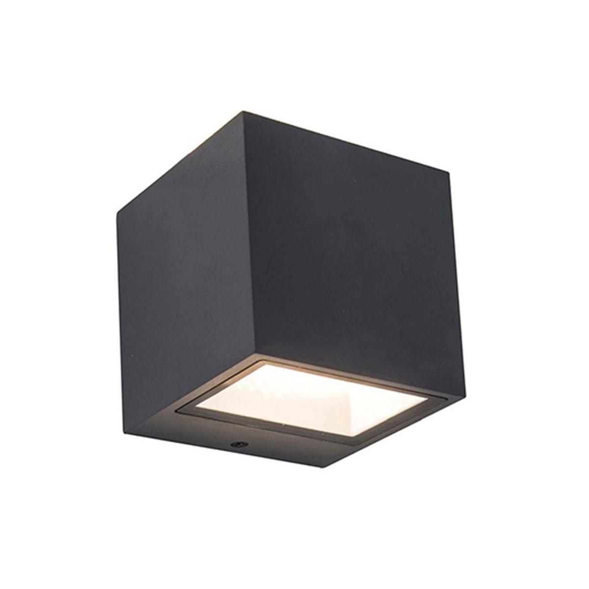 Applique murale d'extérieur sur secteur GEMINI XF BLACK aluminium noir LED blanc chaud H11cm dark grey, LUMISKY