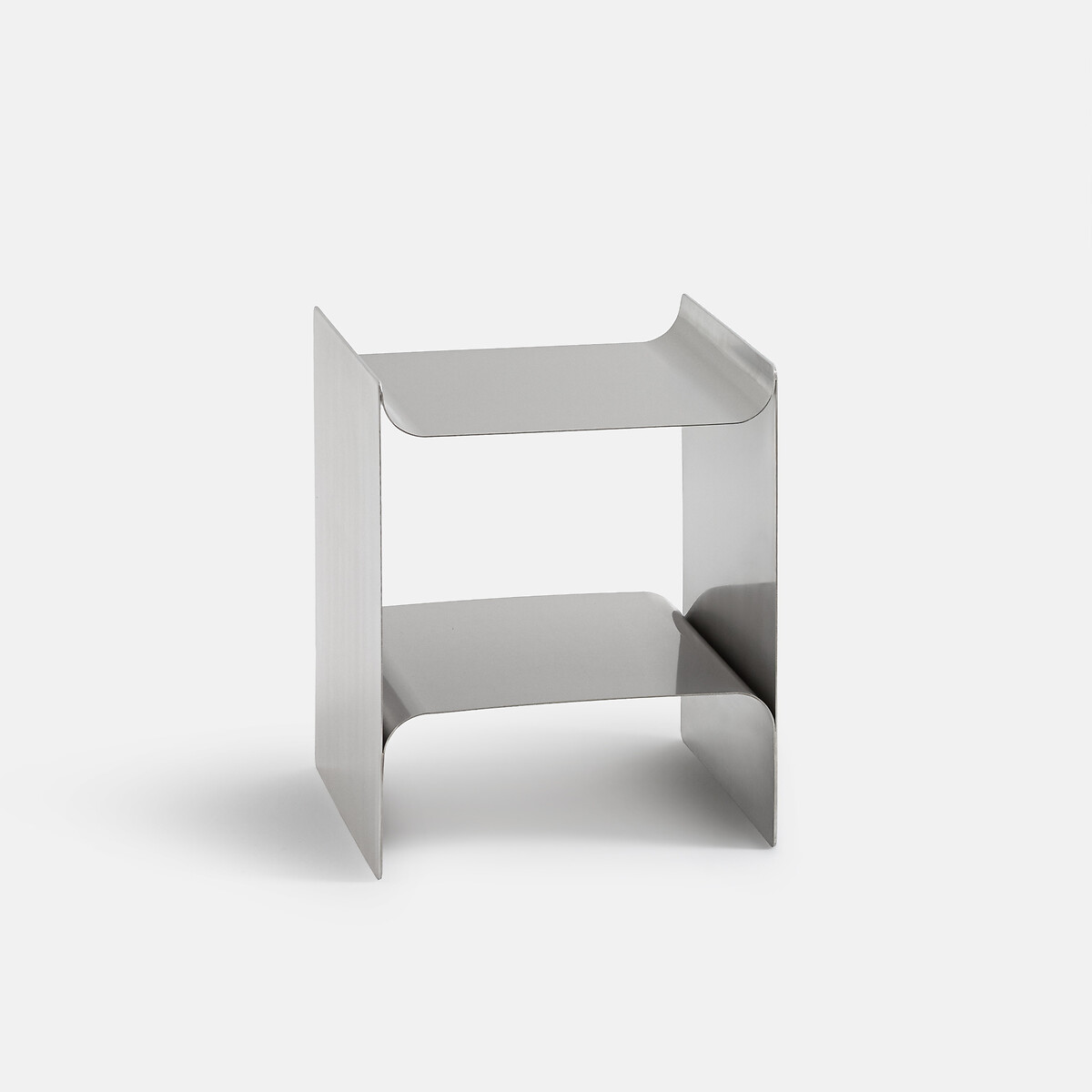 Bout de canapé double plateau, en acier inox finition chromée, LEIRA chrome, LA REDOUTE INTERIEURS