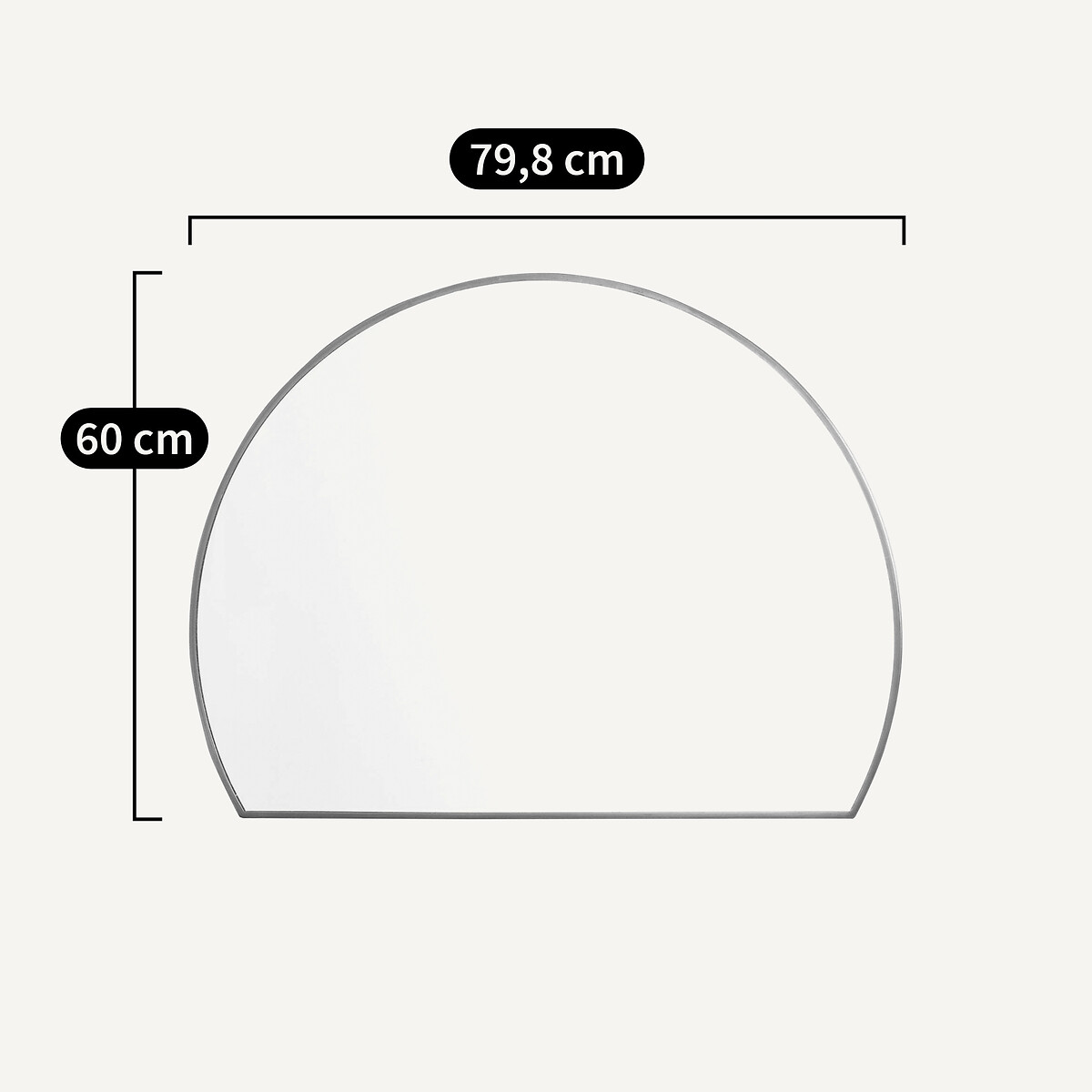 Miroir demi-cercle métal fer H60cm, Caligone laiton vieilli, AM.PM