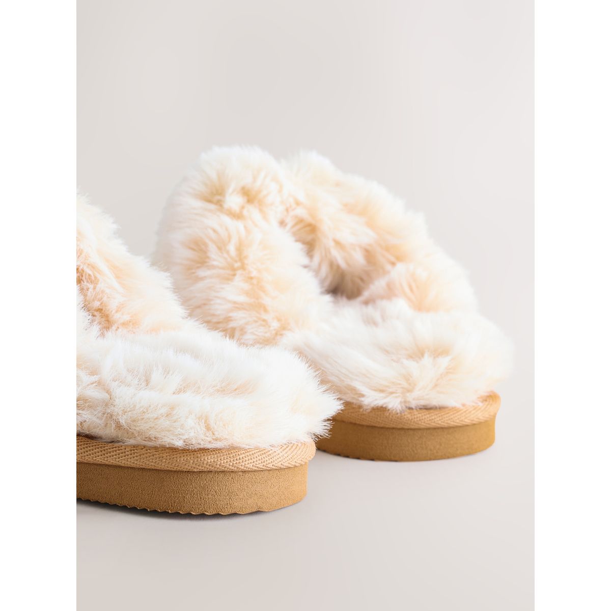 Chaussons mules doublés marron fauve, NEXT