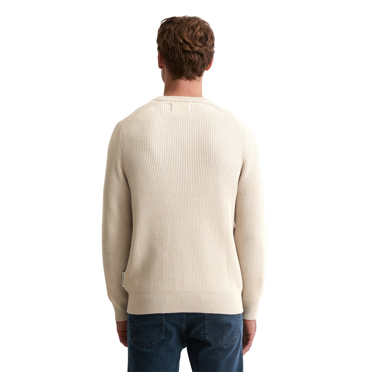 Pull-over regular en coton bio beige, MARC O'POLO