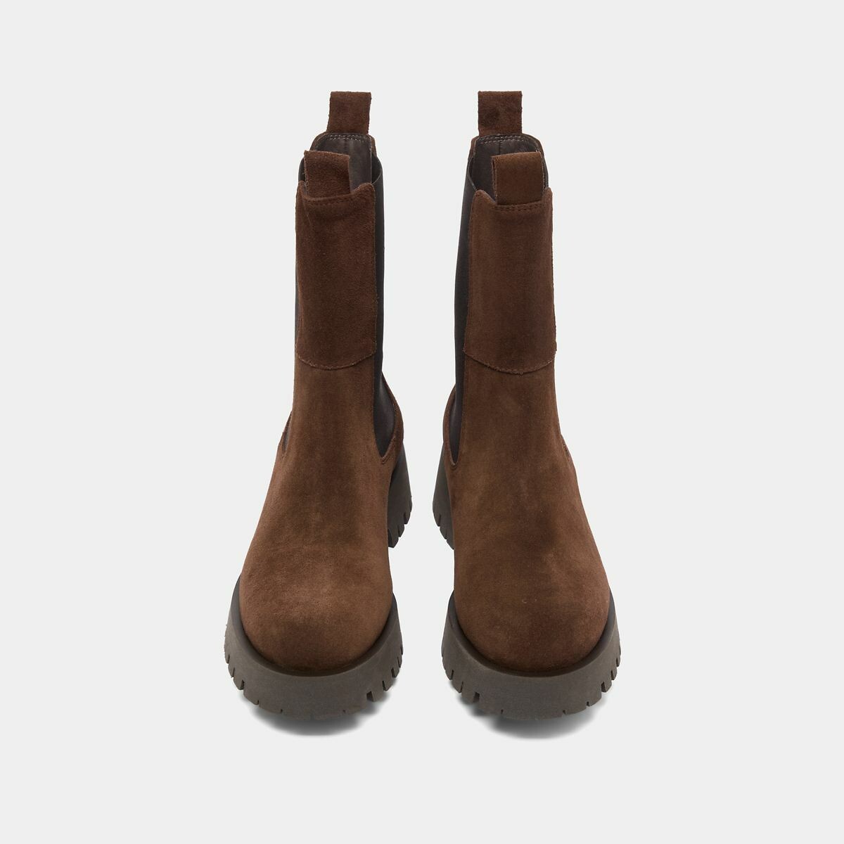 Boots croûte de cuir semi-montantes, Ridle marron, JONAK