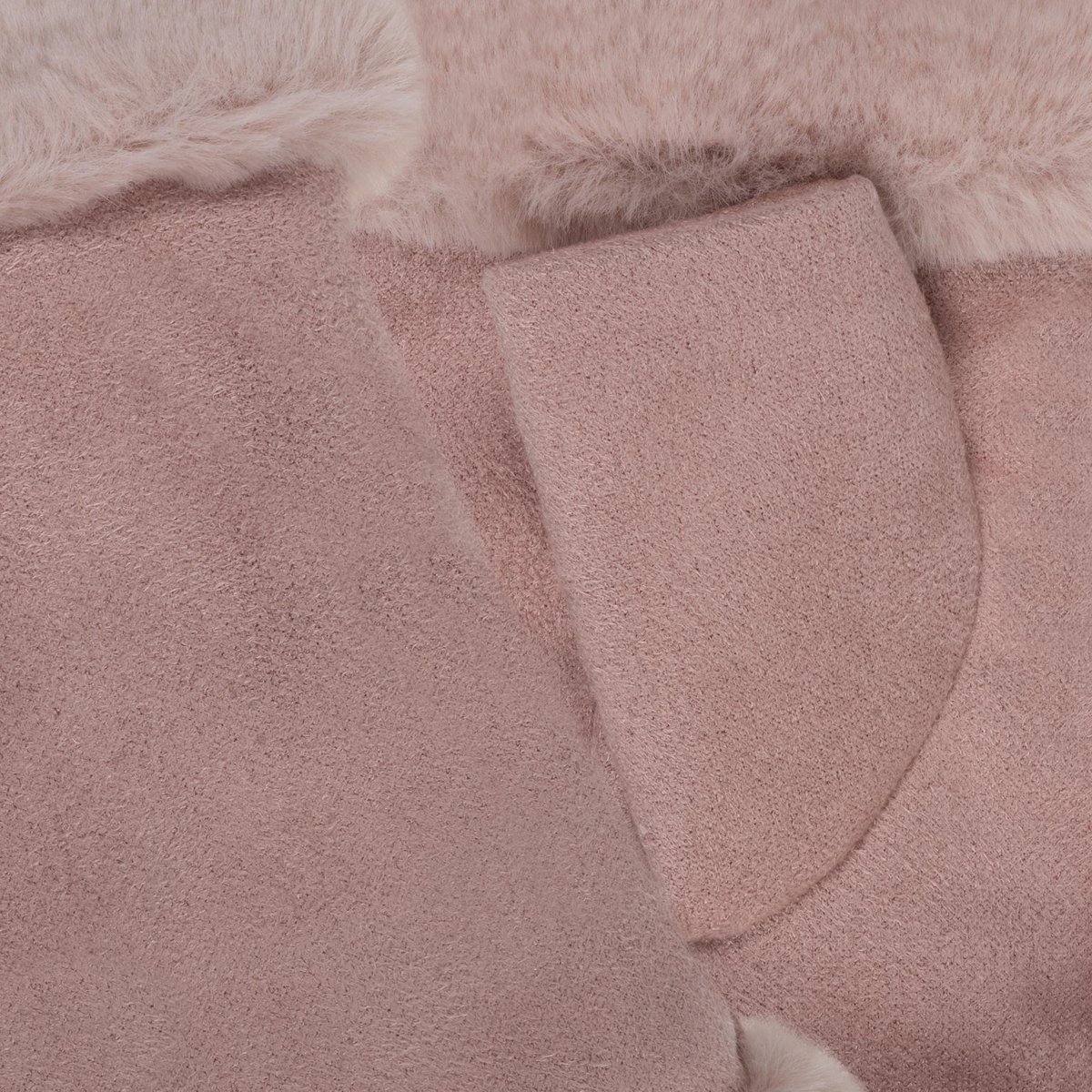 Mitaines suédine bords fourrure doublées imitation fourrure rose, ISOTONER
