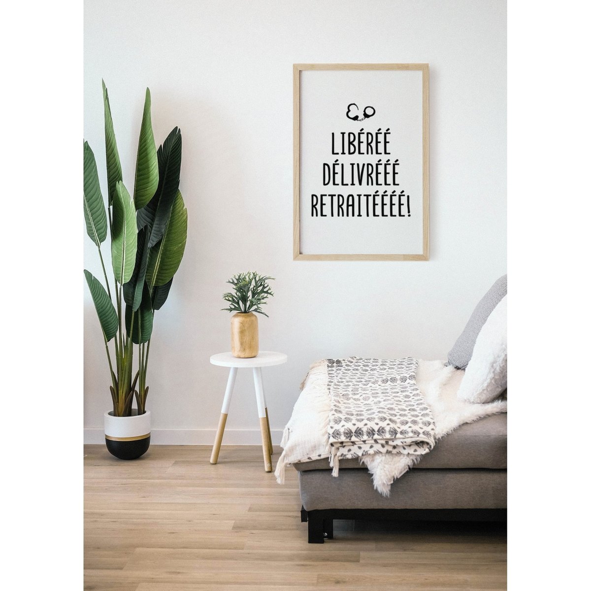 Affiche Libéré Retraité blanc, L'AFFICHERIE