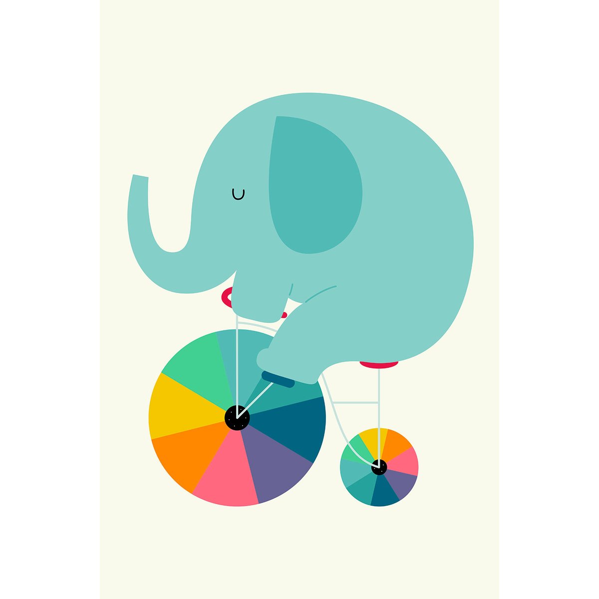 Tableau éléphant circle toile imprimée, HEXOA