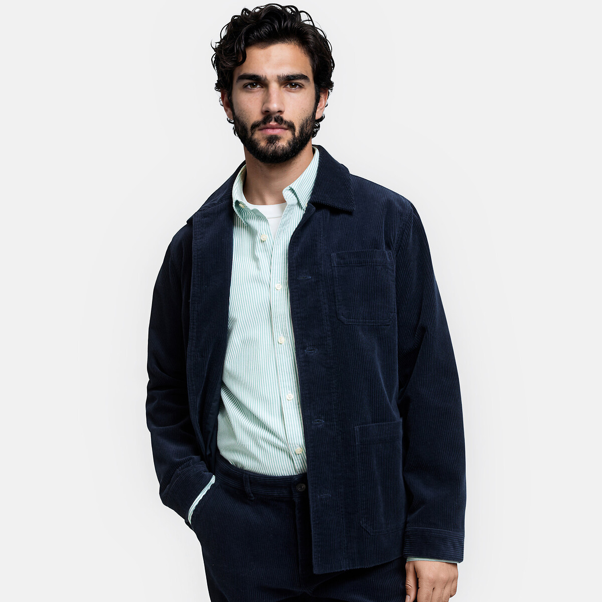 Veste Workwear en velours, Signature HECTOR bleu marine, LA REDOUTE COLLECTIONS