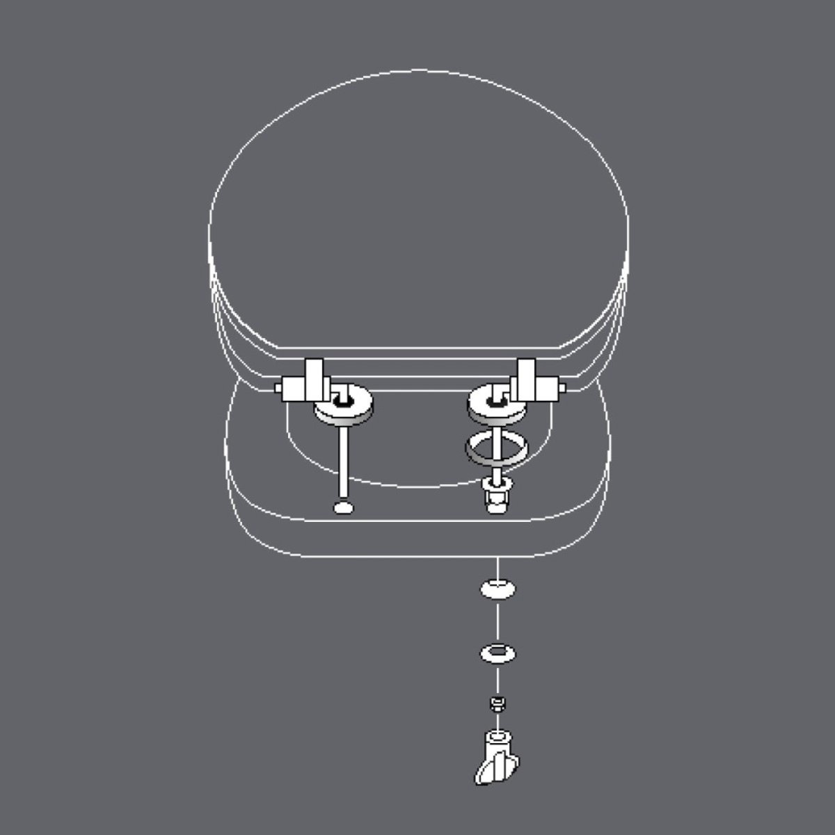 Abattant WC MDF charnières métal PLUMISS bleu, DECORATIE
